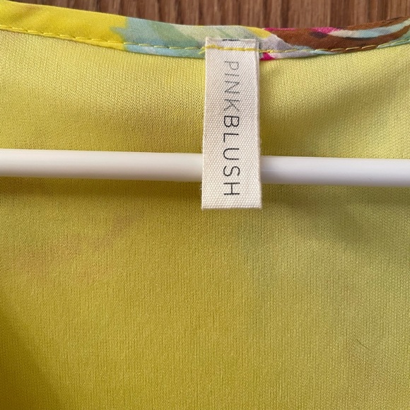 Pink Blush- Chiffon Yellow Floral Bell Sleeve Dress - Picture 5 of 6